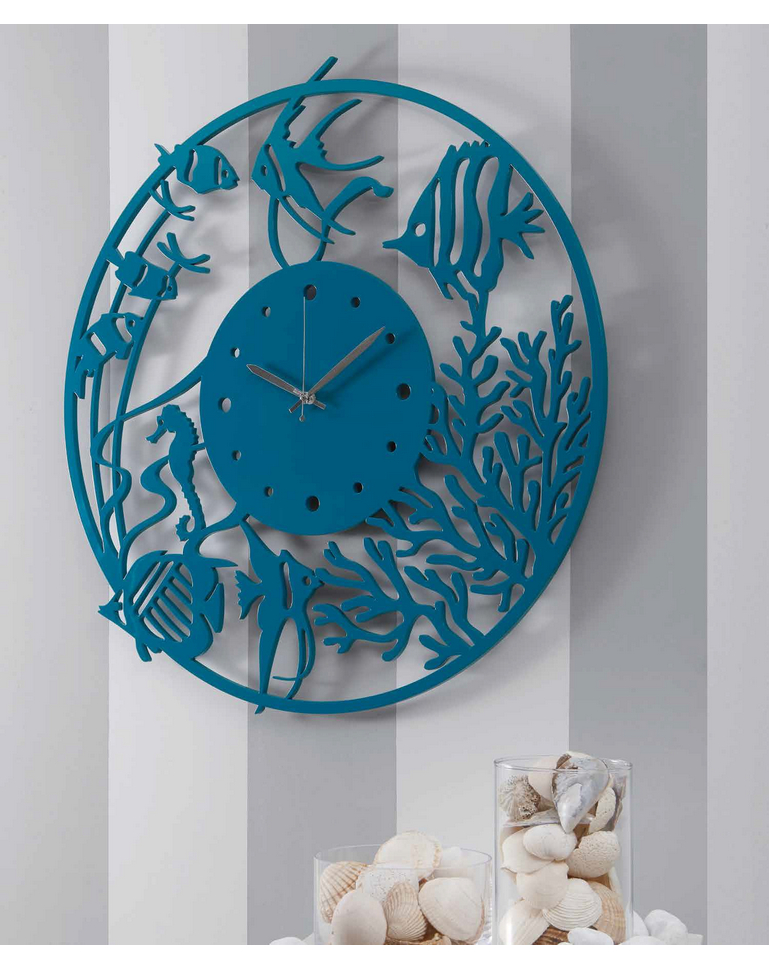 Bernhard Products Orologio Da Parete Retrò 30,5 Cm, Blu Navy, Silenzioso, Design Anni '50, Rotondo In Plastica, Per Cucina E Soggiorno