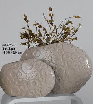 Vaso Ovale con bolle Tortora h.20 Picc. di Profili of Art