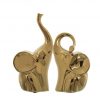 Coppia Elefanti Ceramica Oro