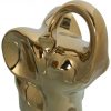 Coppia Elefanti Ceramica Oro