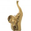 Coppia Elefanti Ceramica Oro