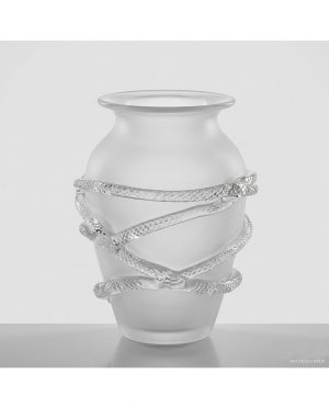 Vaso Abisso: Design in Vetro Satinato con Intreccio