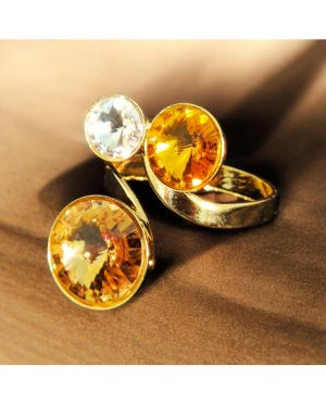 Melissa Anello Gold con Cristalli Ambra e Miele
