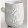 Vaso Moderno ” Onda Bianca”: Cachepot in Fibra d’Argilla Bianca