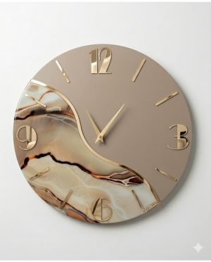 Orologio da Parete Moderno Geode Fluid in legno, Resina e Plex Specchiato