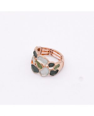 Anello “Aurora Pebble” in Oro Rosa 18K e Smalto